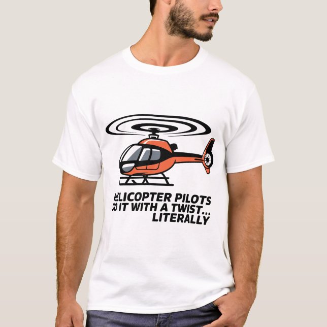 Camiseta Helicopter Pilot Twist Rotor Vector T-Shirt Design (Frente)
