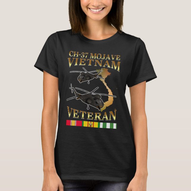 Camiseta Helicóptero CH 37 mojave veterano de guerra do Vie (Frente)