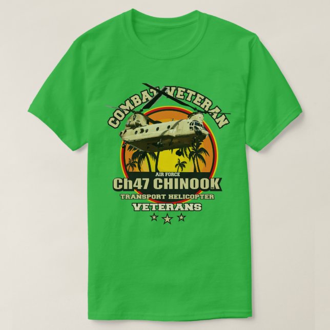Camiseta Helicóptero contra veterano CHINOOK (Frente do Design)