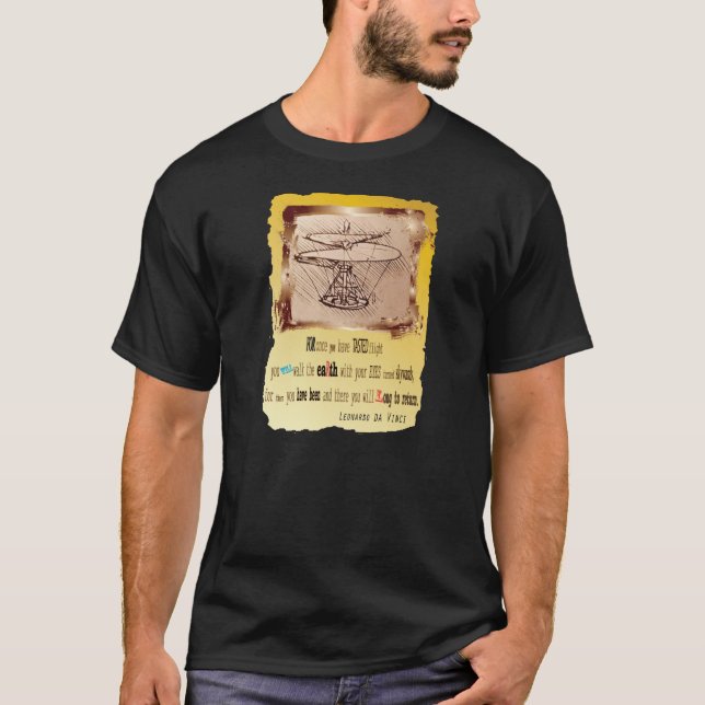Camiseta Helicóptero Da Vinci 🚁 ✨ Especial De Orçamento (Frente)