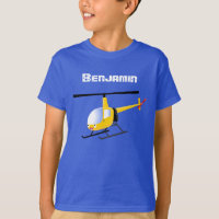 Helicóptero de animação amarelo giro