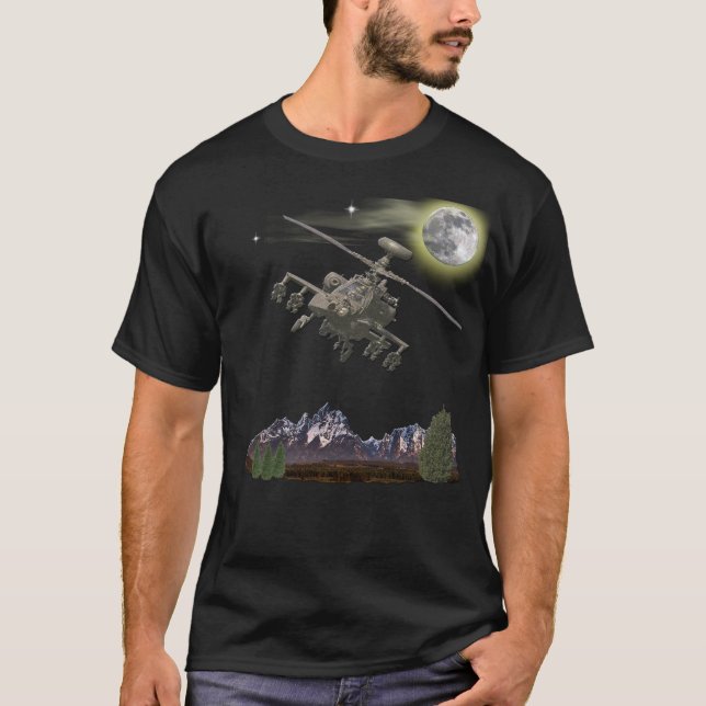 Camiseta helicóptero de apache militar (Frente)