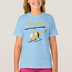 Camiseta Helicóptero de desenho animado amarelo