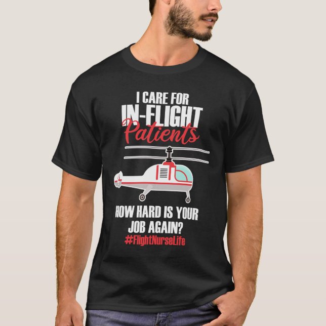 Camiseta Helicóptero de Enfermeira de Voo Registrado (Frente)