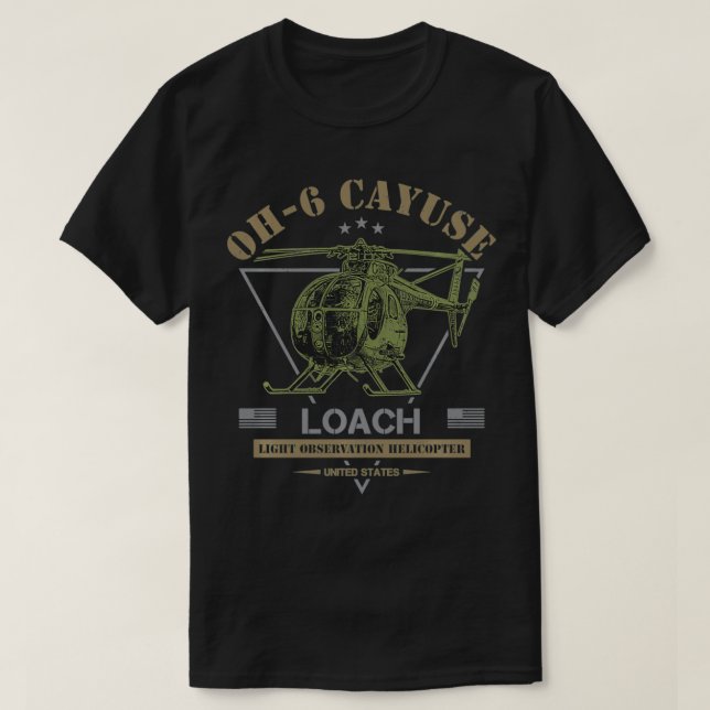 Camiseta Helicóptero do Cayuse de Loach OH6 (Frente do Design)