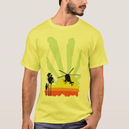 Camiseta Helicóptero e por do sol