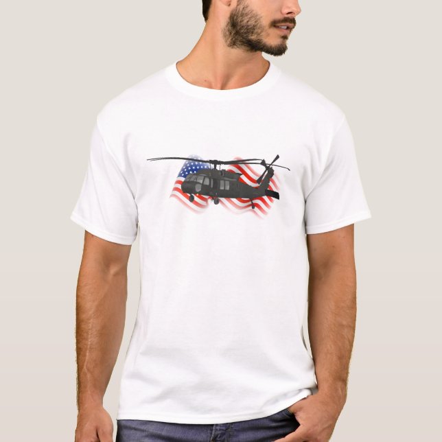 Camiseta Helicóptero Militar Patriótico (Frente)