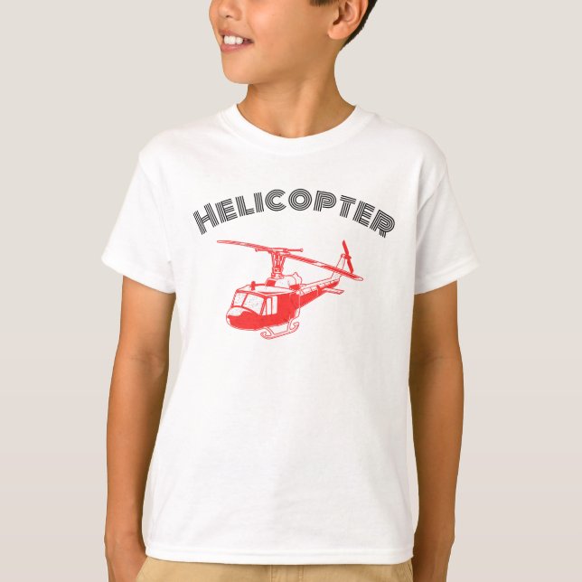 Camiseta Helicóptero para Meninos De Verão (Frente)