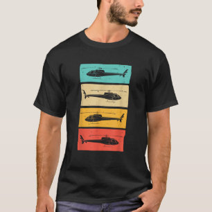 Camiseta Helicóptero Retro Engraçado Presente Para Homens M