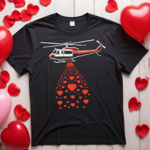 Camiseta Helicóptero Soltando Corações por Amor