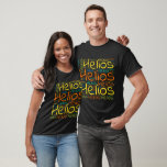 Camiseta Helios<br><div class="desc">Helios. Show and wear this popular beautiful male first name designed as colorful wordcloud made of horizontal and vertical cursive hand lettering typography in different sizes and adorable fresh colors. Wear your positive french name or show the world whom you love or adore. Merch with this soft text artwork is...</div>