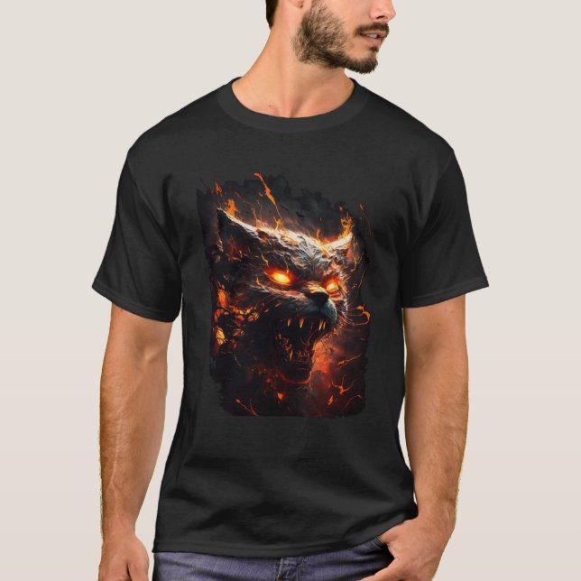 Camiseta Hell Cat Satanic Cat Evil Cat Cat Mom Cat Dad Cat  (Frente)