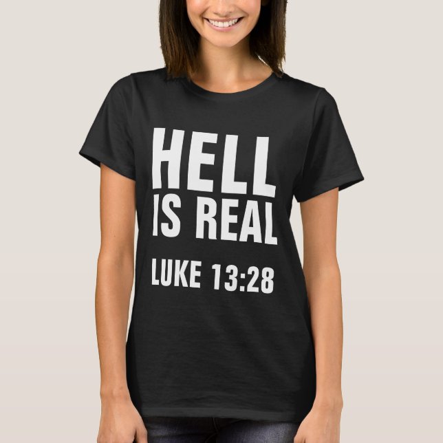 Camiseta HELL É REAL, T-shirts cristãs (Frente)