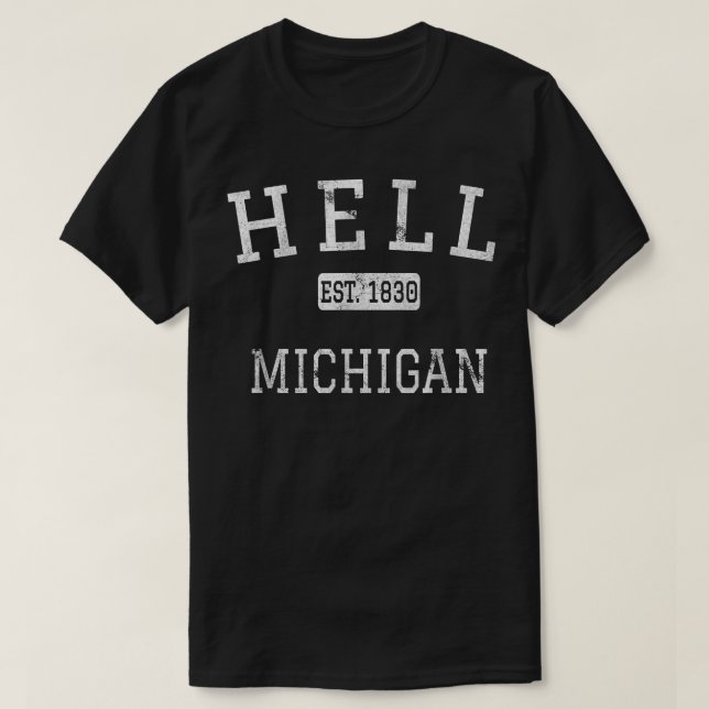 Camiseta Hell Michigan MI Vintage (Frente do Design)
