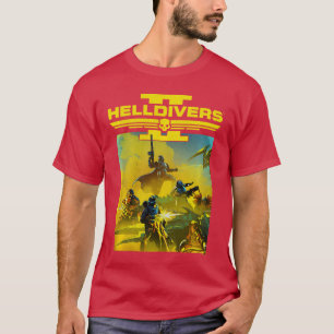 Camiseta Helldivers 2 Sony PlayStation Jogo de Vídeo Chave