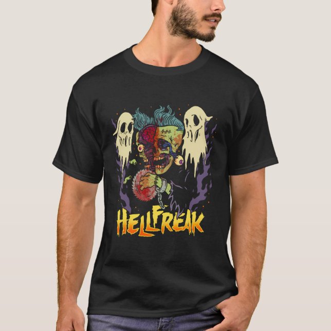 Camiseta Hellfreak Zombie Haunted Viu Rampage Horror (Frente)