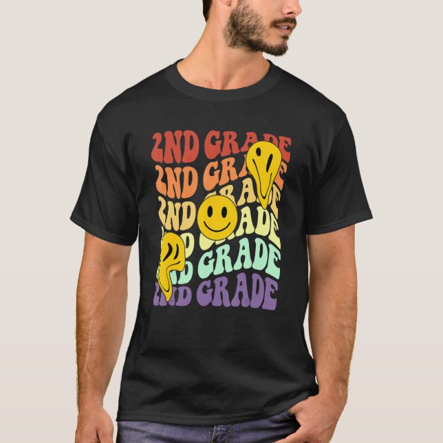 Camiseta Hello 2nd Second Grade Teacher Back To School Retr (Frente)