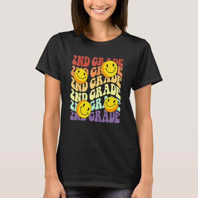 Camiseta Hello 2nd Second Grade Teacher Back To School Retr (Frente)