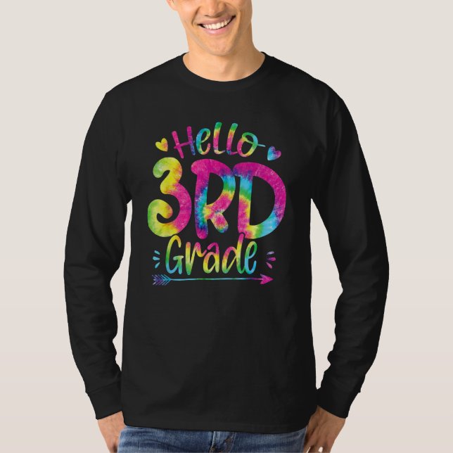 Camiseta Hello 3rd Grade Teachers Students Kid Tie Dye Back (Frente)