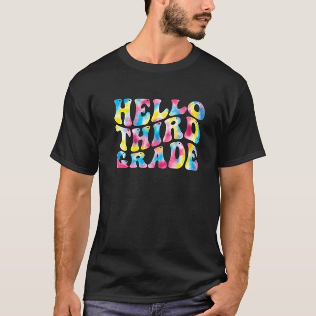 Camiseta Hello 3rd Third Grade Teacher Back To School Retro (Frente)