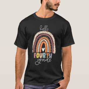 Camiseta Hello 4th Grade Rainbow First Day Of School Teache