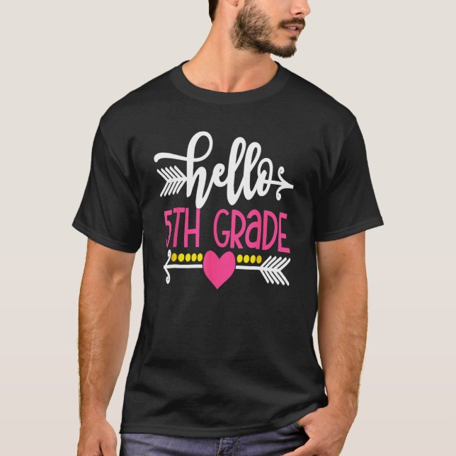 Camiseta Hello 5th Grade Teacher Kids Back To School Gift F (Frente)