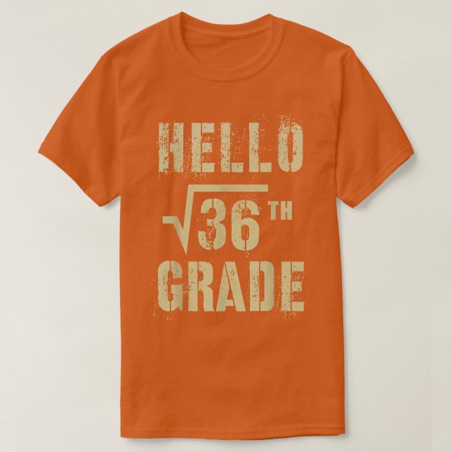 Camiseta HELLO 6th Grade Square Root of 36 Math Stud Squad  (Frente do Design)