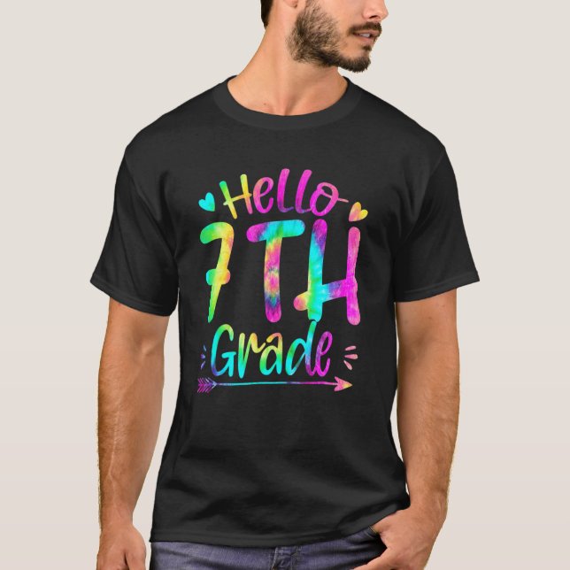 Camiseta Hello 7th Grade Team Tie Dye Back To School Teache (Frente)