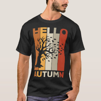 Camiseta Hello Autumn Retro Vintage Design for Fall lovers 