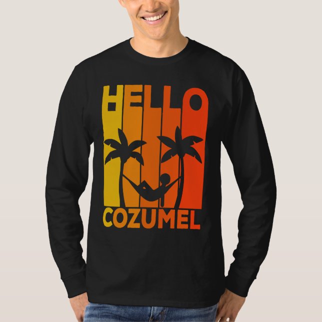 Camiseta Hello Cozumel Island Vacation Sunset (Frente)