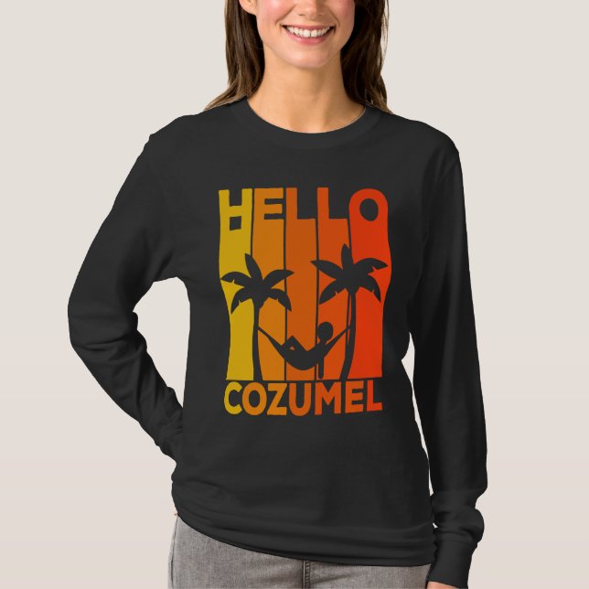 Camiseta Hello Cozumel Island Vacation Sunset (Frente)