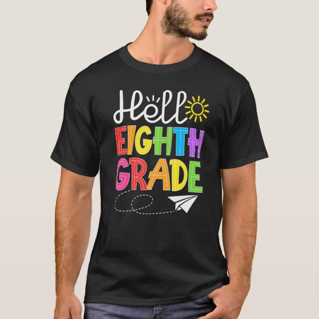 Camiseta Hello Eighth Grade Fun 8Th Grade Back to School  S (Frente)