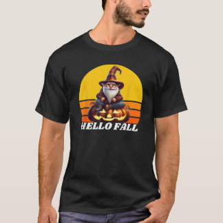 Camiseta Hello Fall Pumpkin Plaid Truck Gnomes For Hallowee