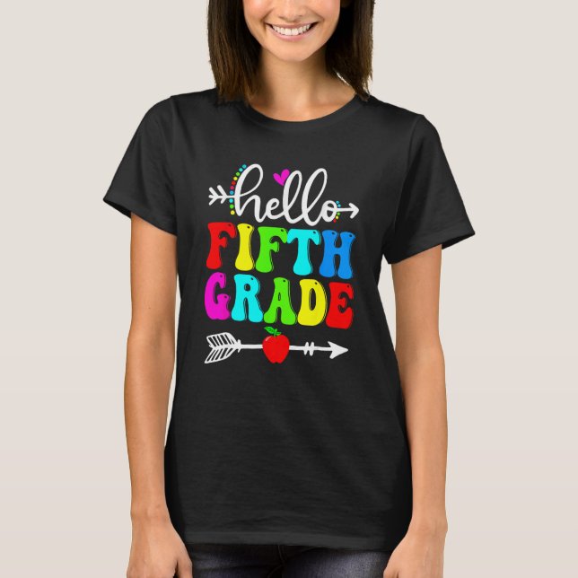Camiseta Hello Fifth Grade Team 5th Grade Back To School Te (Frente)