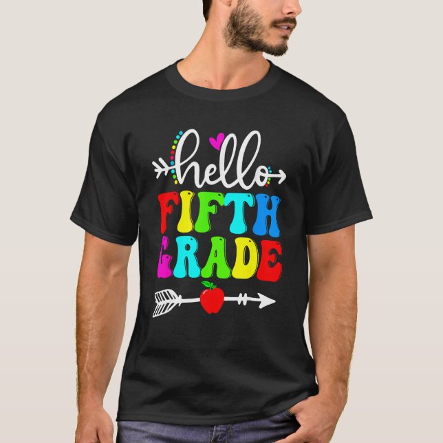 Camiseta Hello Fifth Grade Team 5th Grade Back To School Te (Frente)