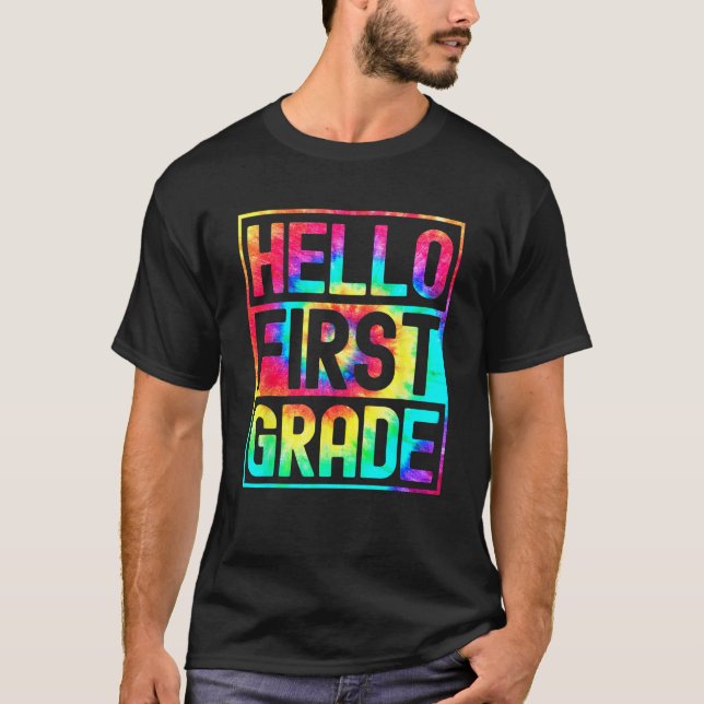 Camiseta Hello First Grade Back to School 1st Grade Teacher (Frente)