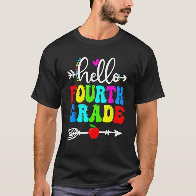 Camiseta Hello Fourth Grade Team 4th Grade Back To School T (Frente)