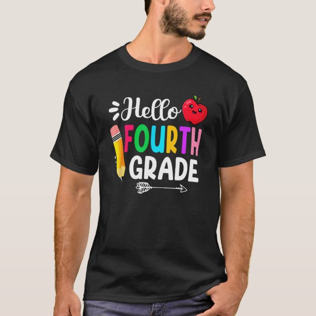 Camiseta Hello Fourth Grade Team 4th Grade Back To School T (Frente)
