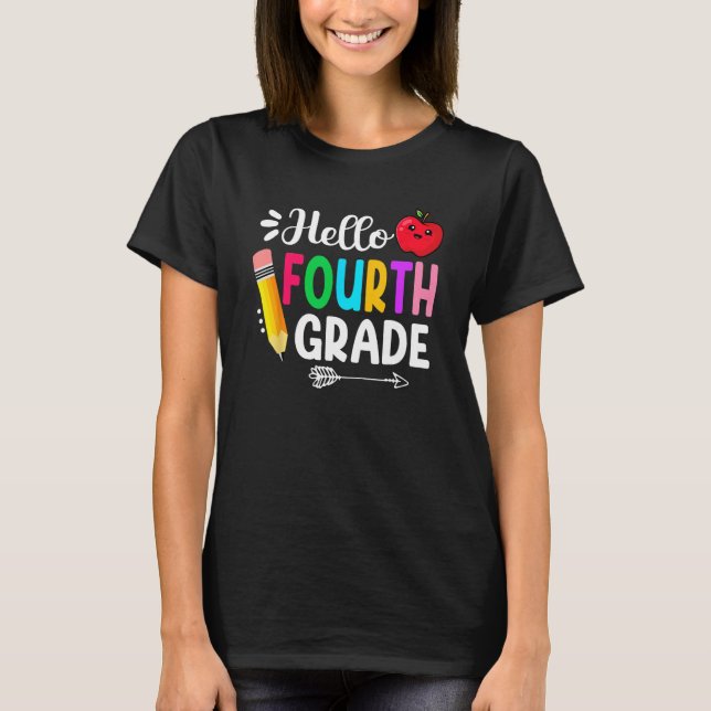 Camiseta Hello Fourth Grade Team 4th Grade Back To School T (Frente)
