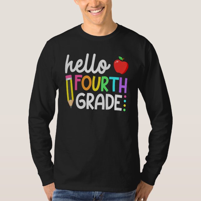 Camiseta Hello Fourth Grade Team 4th Grade Back To School T (Frente)