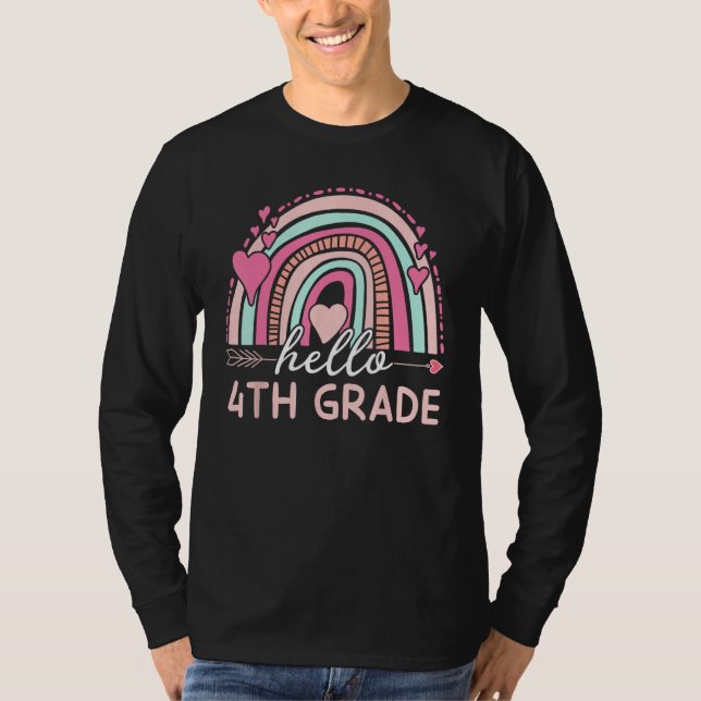 Camiseta Hello Fourth Grade Team Back to School 4th Grade T (Frente)