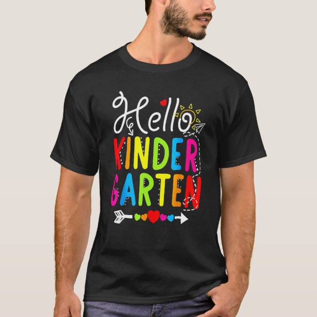 Camiseta Hello Kindergarten Back To School  For Teacher Stu (Frente)