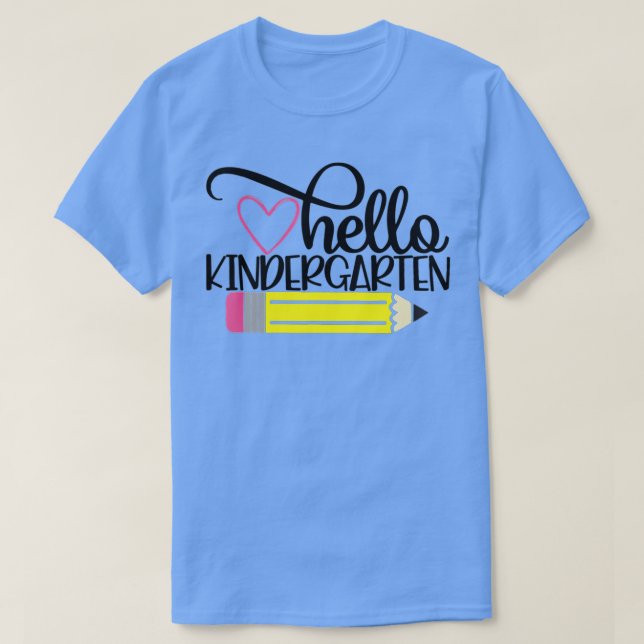 Camiseta Hello Kindergarten  Back to School Teacher Student (Frente do Design)
