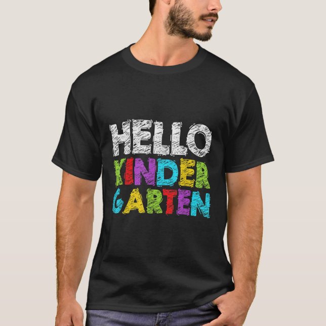 Camiseta Hello Kindergarten Funny Back To School Student &a (Frente)