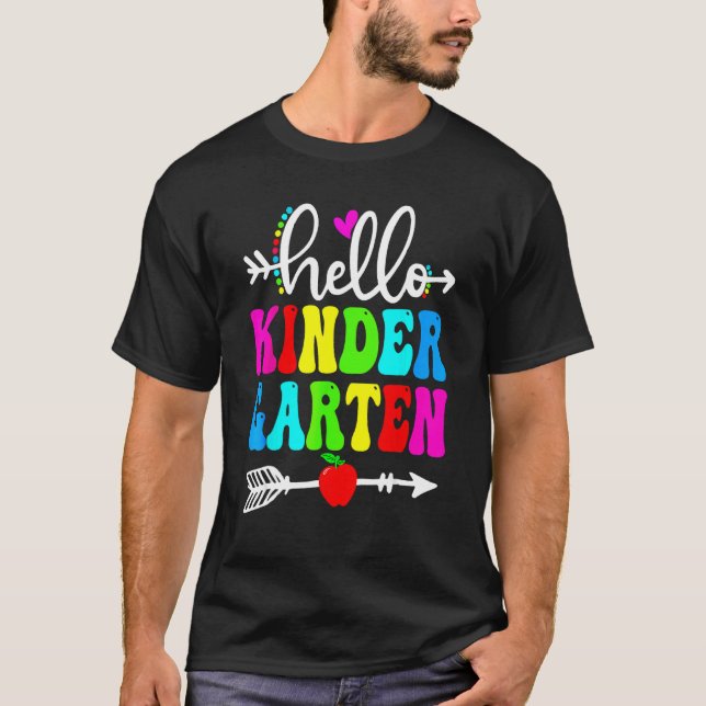 Camiseta Hello Kindergarten Teacher Student Team Happy Back (Frente)