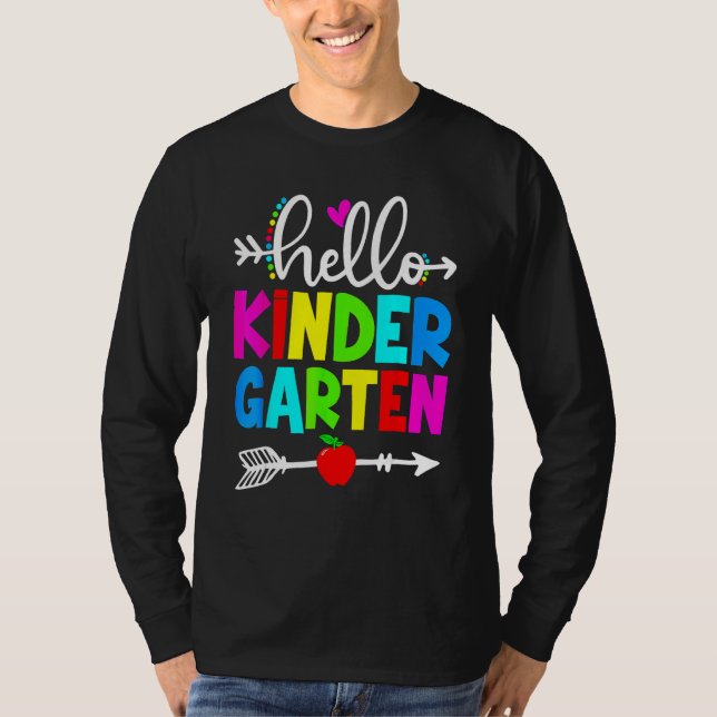Camiseta Hello Kindergarten Teacher Student Team Happy Back (Frente)