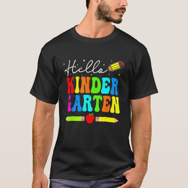 Camiseta Hello Kindergarten Teacher Student Team Happy Back (Frente)