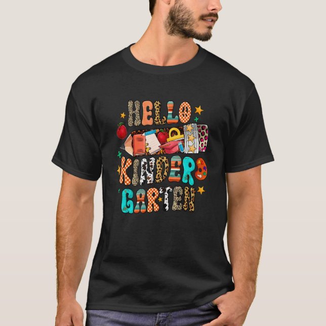 Camiseta Hello kindergarten Teacher Team Back To School Ret (Frente)