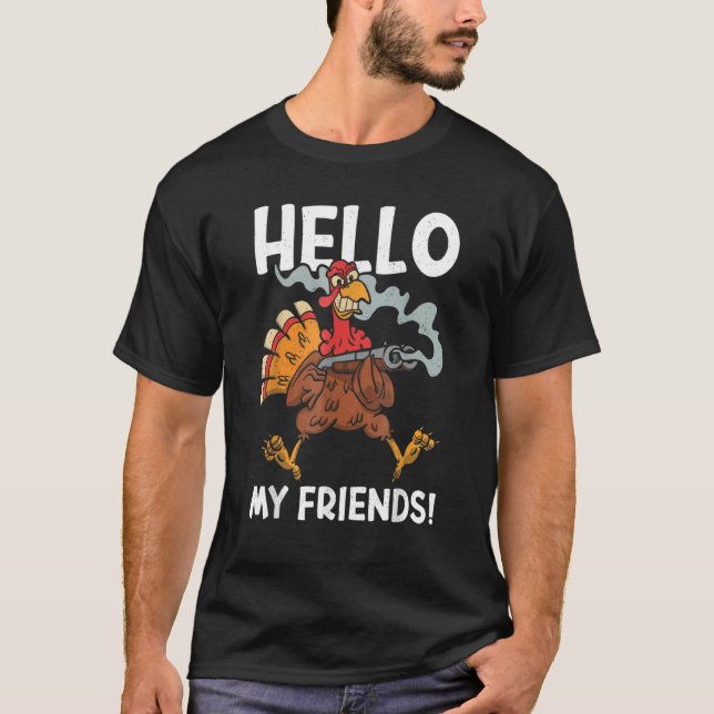 Camiseta Hello My Friends Thanks Giving  Thanksgiving (Frente)
