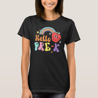 Camiseta Hello Pre K Back To School First Day Of Pre K Tea